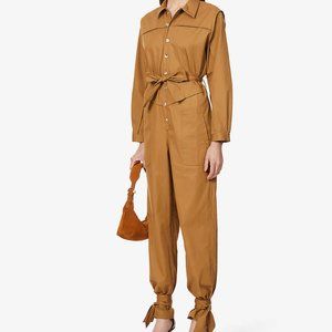 BA&SH NWT Chris belted cotton-twill jumpsuit, Size 1 (S/M)